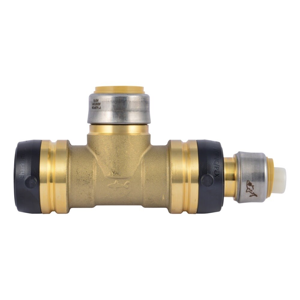SharkBite UXL08352228 1-1/4 in. x 3/4 in. x 1 in. Lead-Free Brass Push-to-Connect Reducing Tee - 2