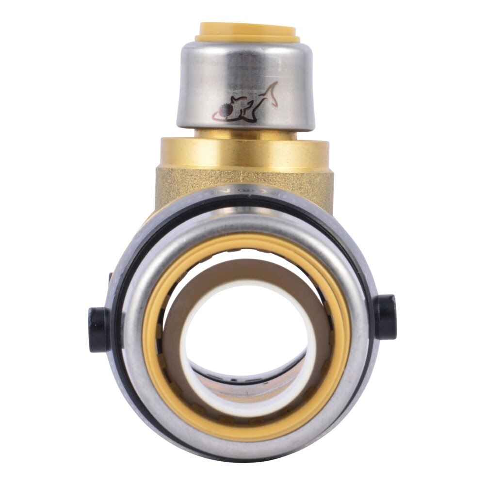 SharkBite UXL08352816 1-1/4 in x 1 in x 1/2 in Brass Push-to-Connect Reducing Tee - 3