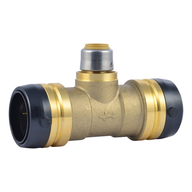 SharkBite UXL08353516 1-1/4 in x 1-1/4 in x 1/2 in Push-to-Connect Brass Reducing Tee Fitting