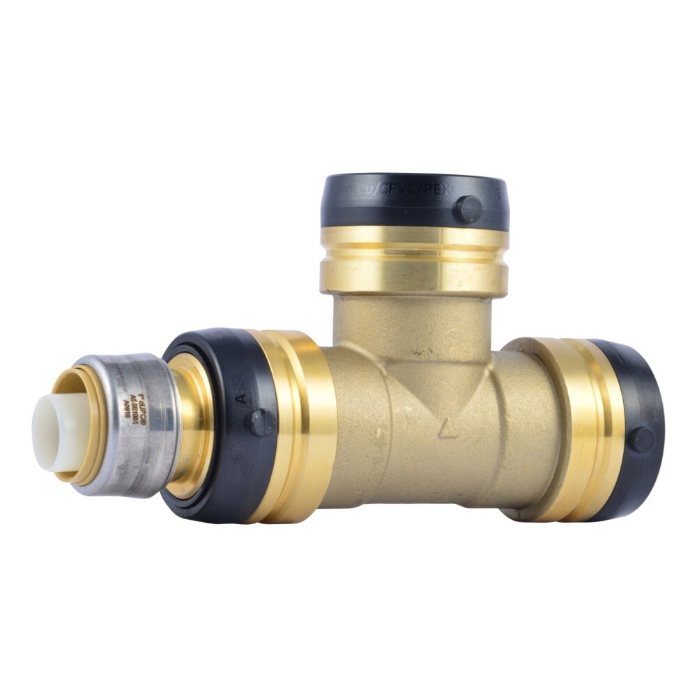 SharkBite UXL08412841 1-1/2 in x 1 in x 1-1/2 in Push-to-Connect Reducing Tee Lead-Free Brass
