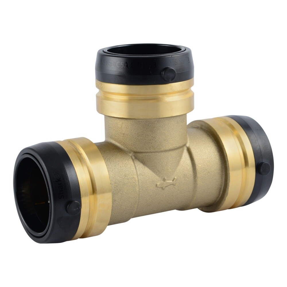 SharkBite UXL0841 1-1/2 in. x 1-1/2 in. x 1-1/2 in. Brass Push-to-Connect Equal Tee