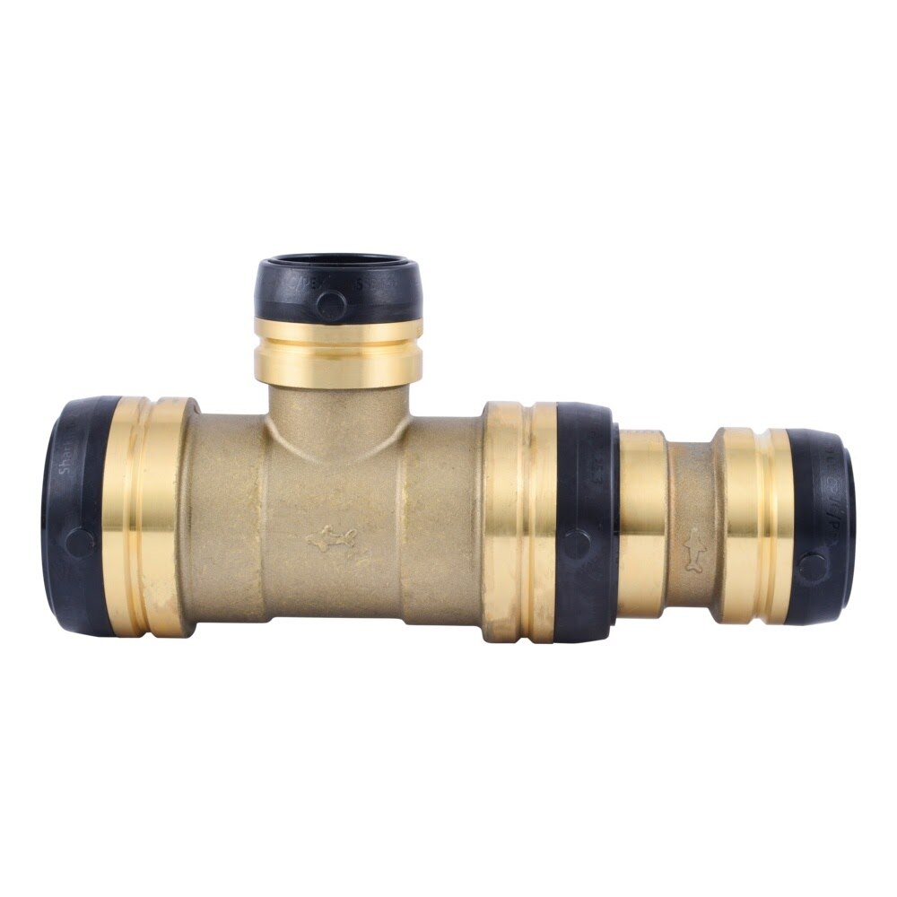 SharkBite UXL08544135 2 in x 1-1/2 in x 1-1/4 in Lead-Free Brass Push-to-Connect Reducing Tee - 2