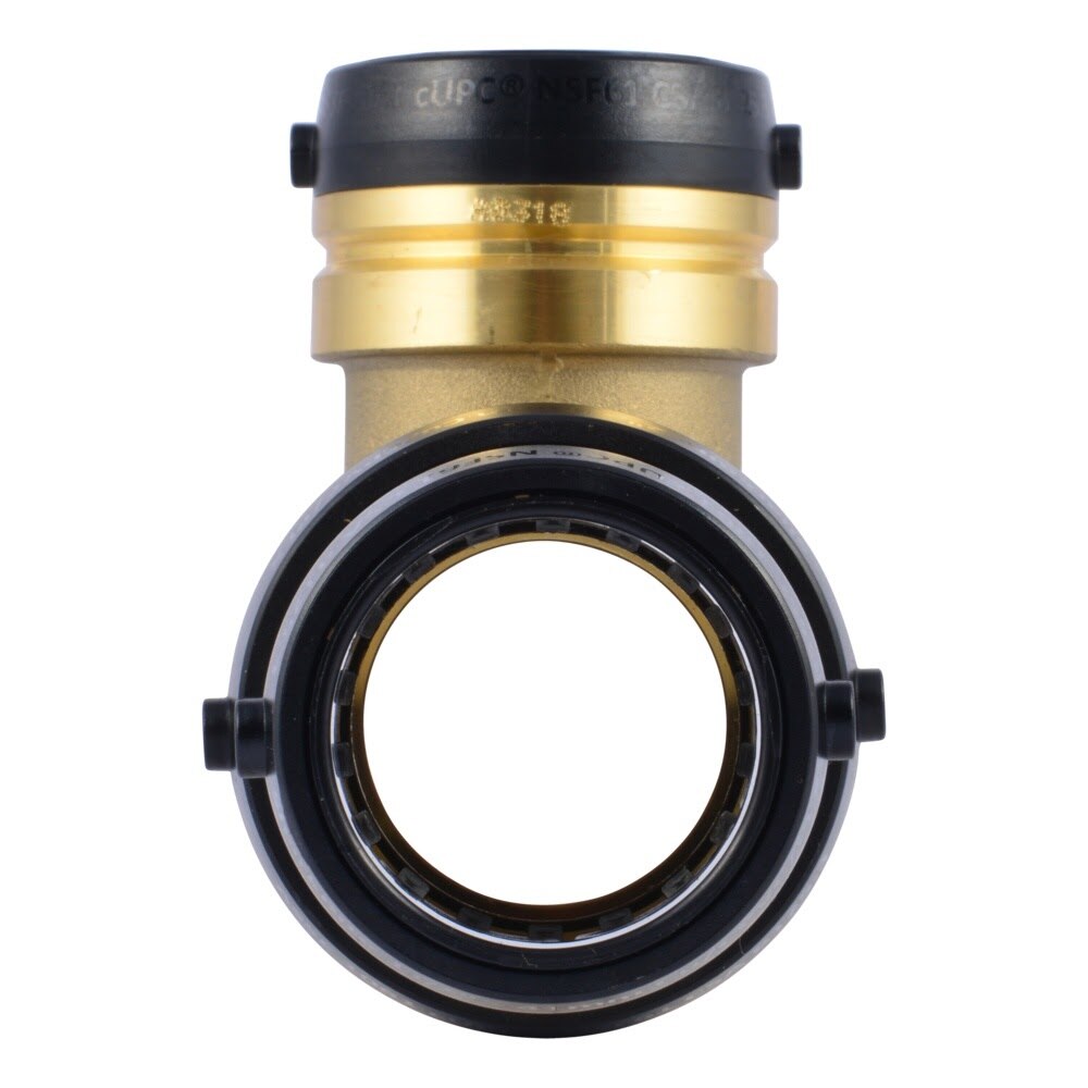 SharkBite UXL08544141 2 in. x 1-1/2 in. x 1-1/2 in. Push-to-Connect Lead-Free Brass Reducing Tee - 3