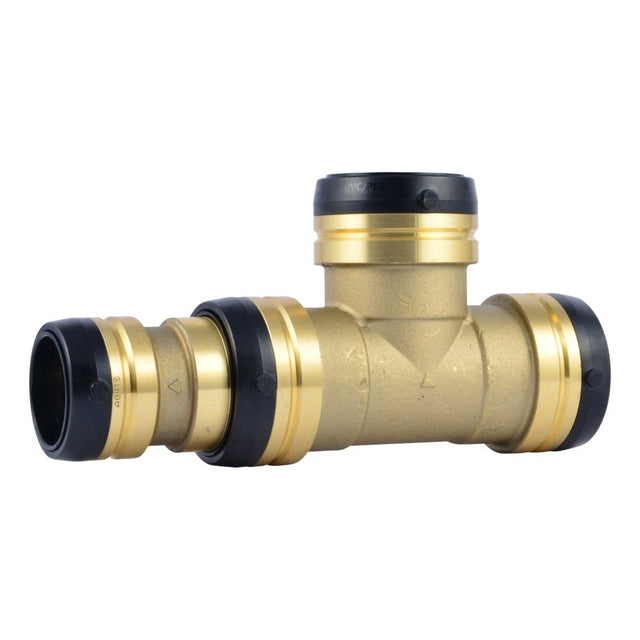 SharkBite UXL08544154 2 in. x 1-1/2 in. x 2 in. Brass Push-to-Connect Reducing Tee