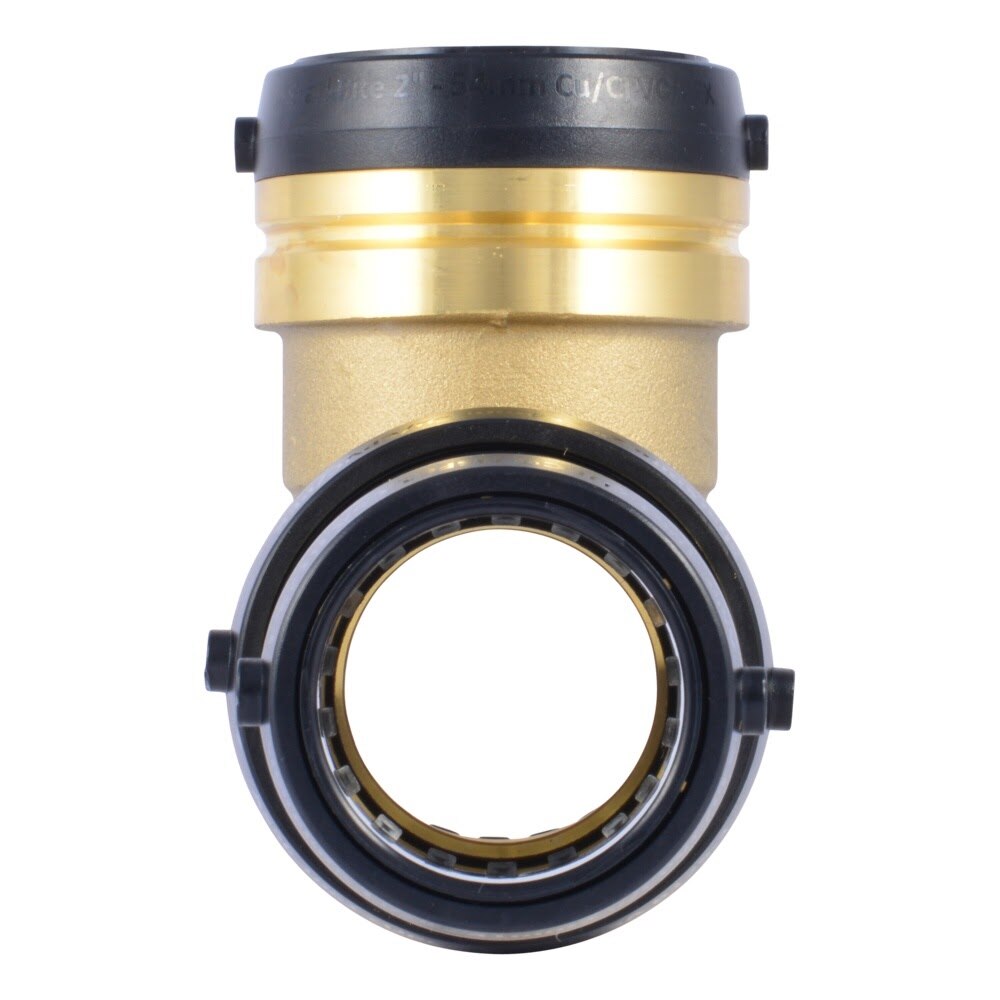 SharkBite UXL08544154 2 in. x 1-1/2 in. x 2 in. Brass Push-to-Connect Reducing Tee - 3