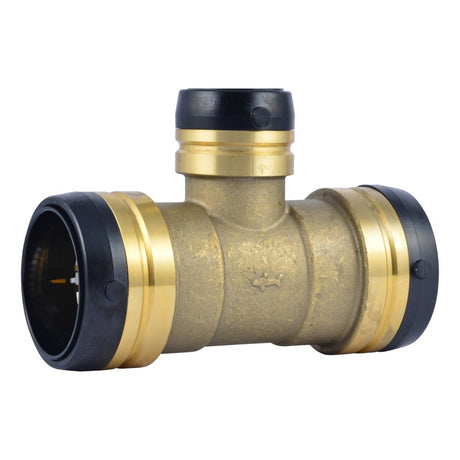 SharkBite UXL08545435 2 in x 2 in x 1-1/4 in Push to Connect Brass Reducing Tee Fitting