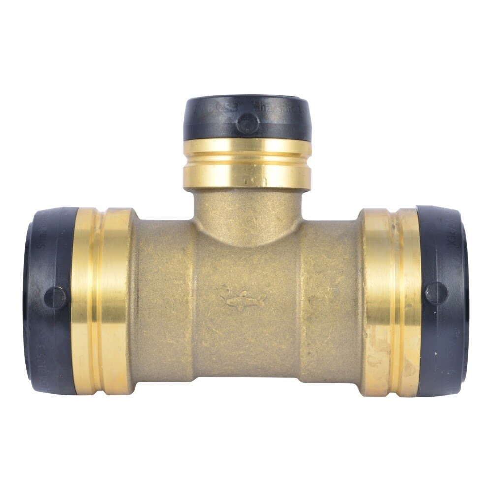 SharkBite UXL08545435 2 in x 2 in x 1-1/4 in Push to Connect Brass Reducing Tee Fitting - 2