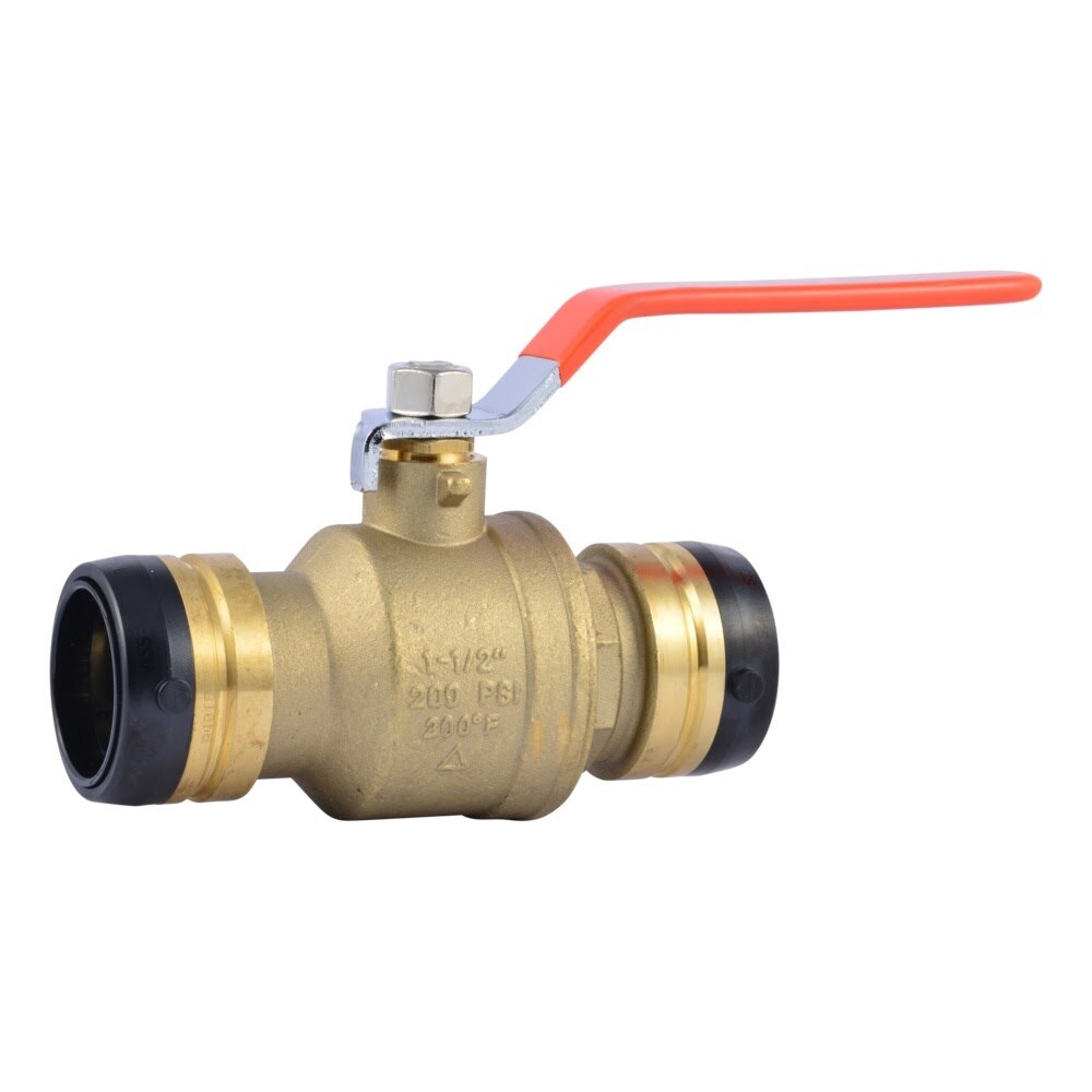 SharkBite UXLBV41 1-1/2 in. Brass Push-to-Connect Quarter-Turn Ball Valve for Potable Water