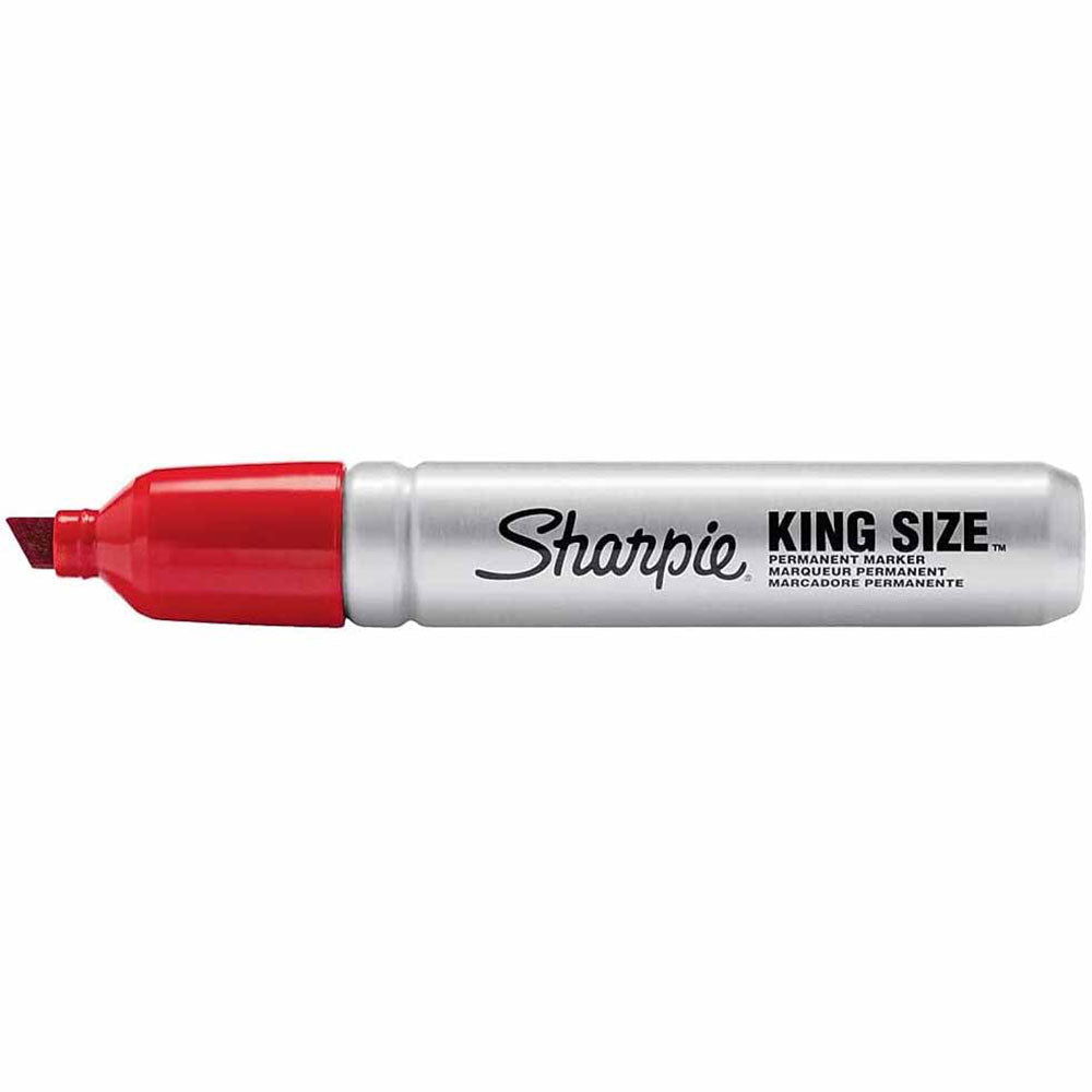 Sharpie 15002 King Size Permanent Marker, Chisel Tip, Red, 1 Marker - 3