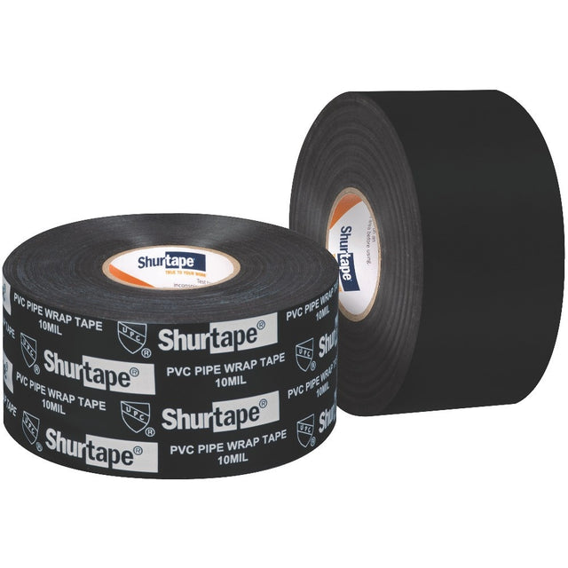 Shurtape 104779 PW 100 Corrosion-Resistant PVC Tape, Black, 2in x 33.3yd