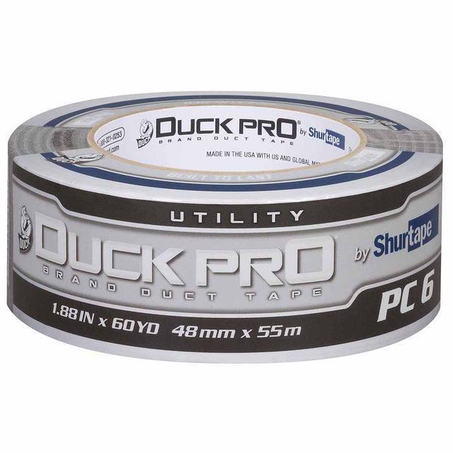 Shurtape 105449 PC 006 Duck Pro 6Mil 48mm x 55m  Silver Co-Extruded Cloth Duct Tape