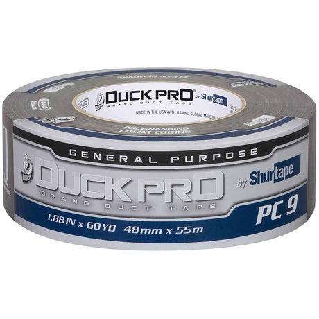 Shurtape 105457 PC 657 Duck Pro 14.5Mil 48mm x 55m  Silver Heavy Duty, Co-Extruded Cloth Duct Tape