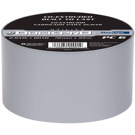 Shurtape 105461 PC 006 Duck Pro 6Mil 72mm x 55m Silver Co-Extruded Cloth Duct Tape