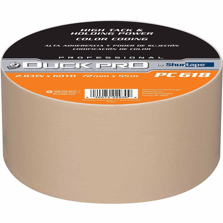 Shurtape 105478 PC 618C Duck Pro 10Mil 72mm x 55m Beige Industrial Colored Cloth Duct Tape