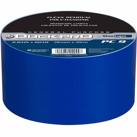 Shurtape 105493 PC 009 C Duck Pro 9Mil 72mm x 55m Blue Contractor Grade, Colored Cloth Duct Tape