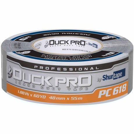 Shurtape 105516 PC 618S Duck Pro 10Mil 48mm x 55m  Silver Industrial Co-Exctruded Cloth Duct Tape