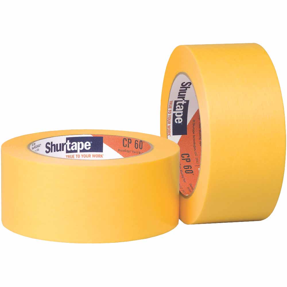 Shurtape 118711 CP 60 ShurRELEASE RazorEdge Yellow 1" Painters Tape, 24mm x 55m