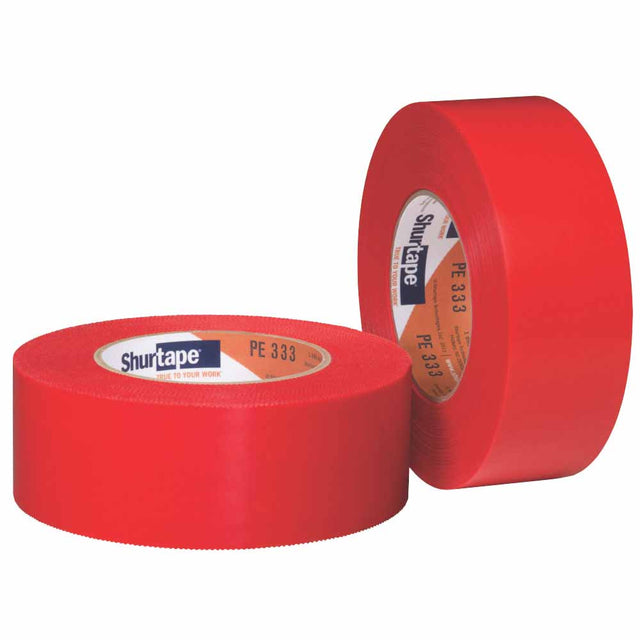 Shurtape 152421 PE 333 Non-UV-Resistant 4" Tape, Serrated Red, 96mm x 55m