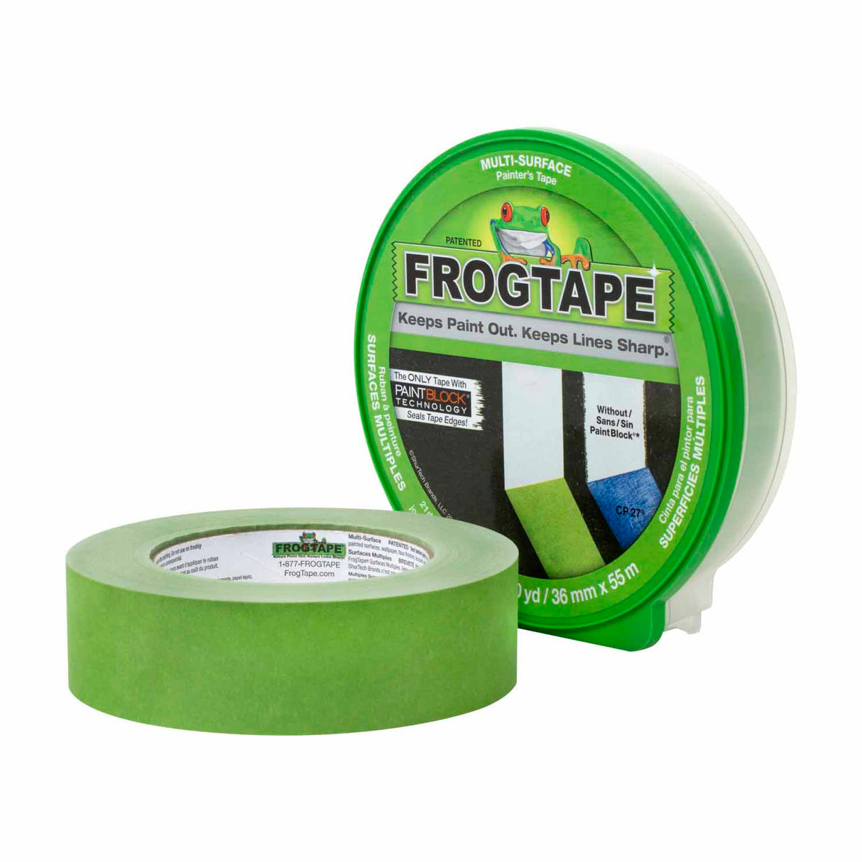 Shurtape 160178 FrogTape Multi-Surface 1.5" Painter's Tape, Green, 36mm x 55m