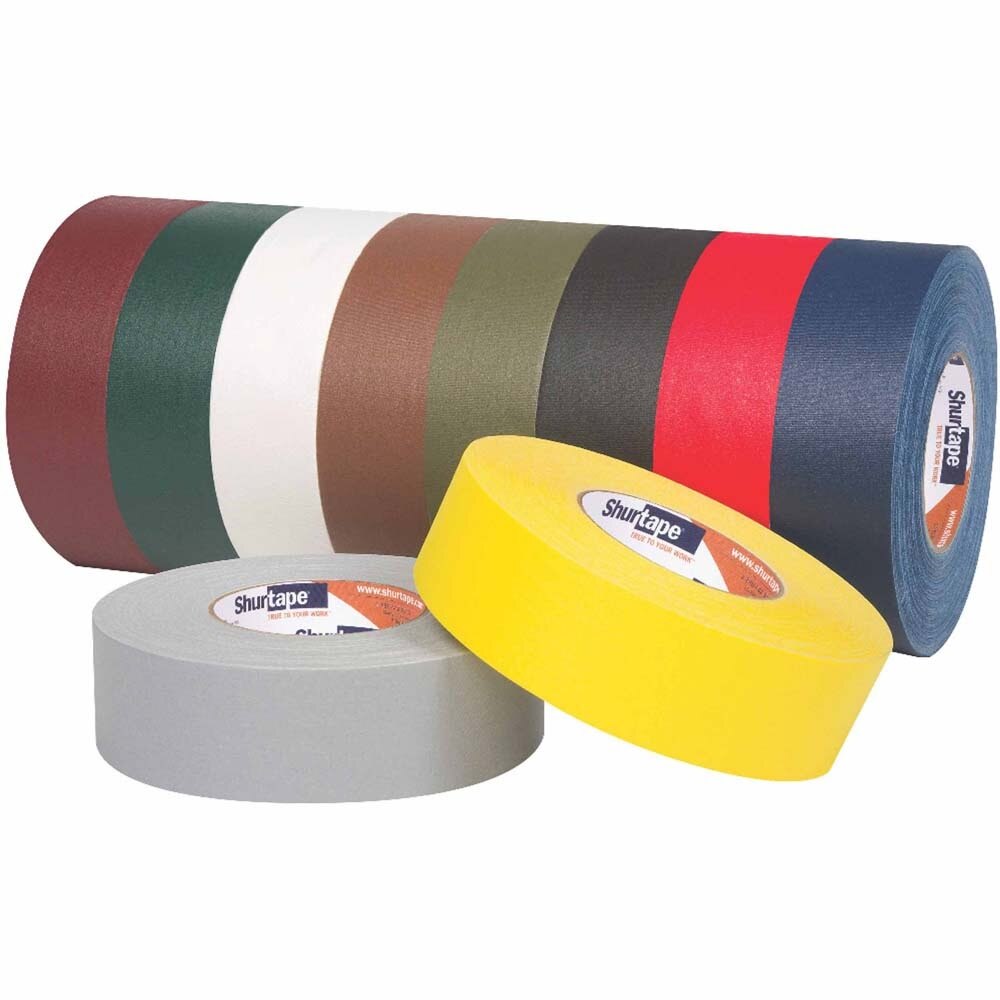 Shurtape 181717 P-628 Yellow Professional Grade Coated Gaffer's Tape 48 mm x 50 m (24 Rolls/Case)