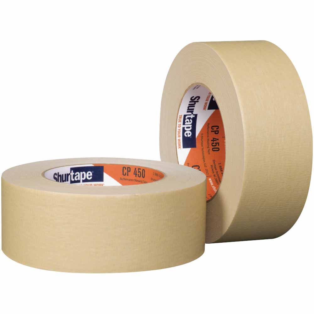 Shurtape 182140 CP 450 Mod. Temp. Med-High Adhesion 1" Masking Tape, 24mm x 55m