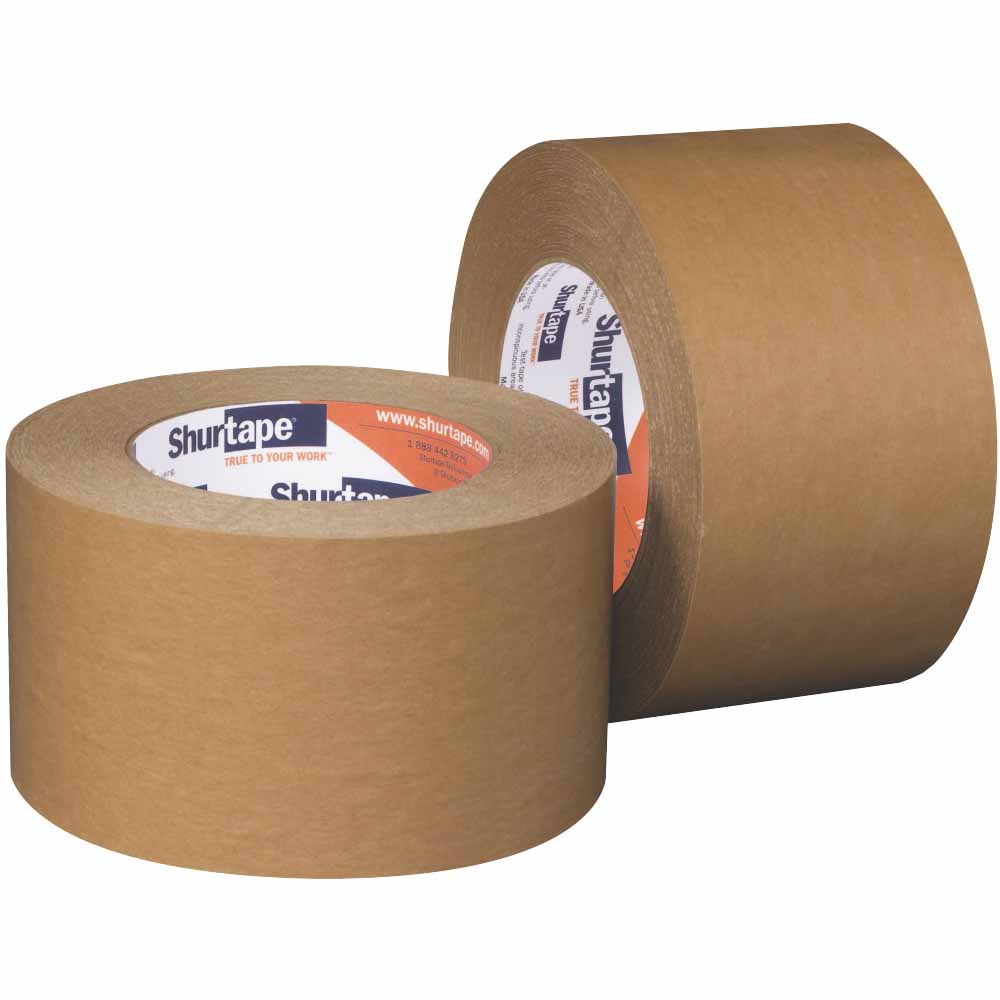 Shurtape 201806 FP 96 Packaging Flatback Kraft 2" Paper Tape, Kraft, 48mm x 55m