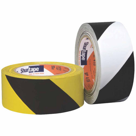 Shurtape 202700 VP 415 2" Warning Stripe Tape, Black/Yellow, 50mm x 33m