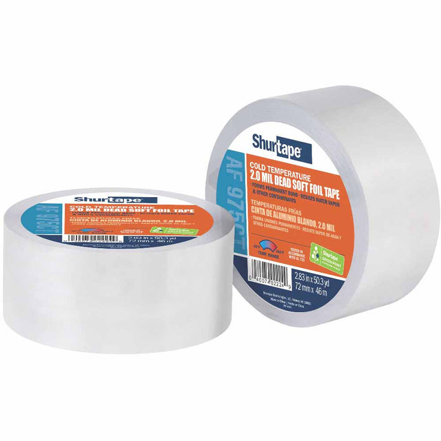 Shurtape 232032 AF 975CT Cold Temp. 2" Aluminum Foil Tape, Silver, 48mm x 46m