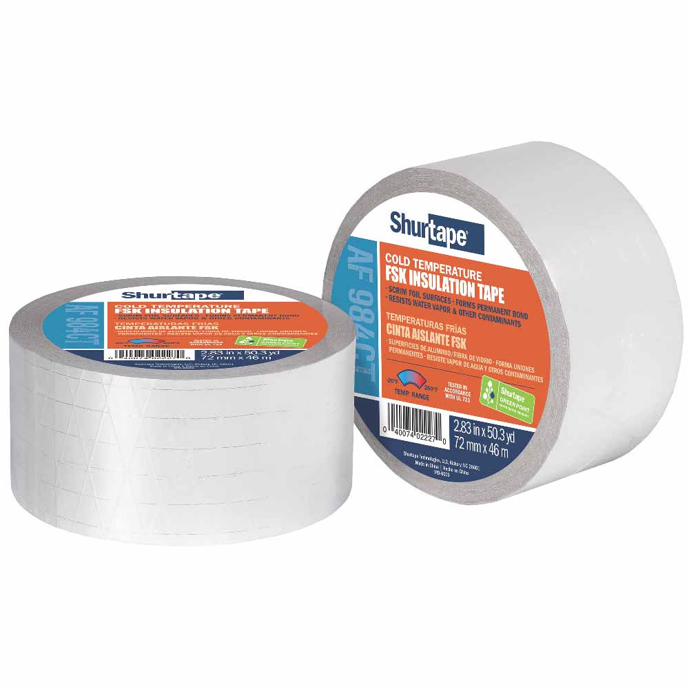 Shurtape 232033 AF 984CT Cold Temperature 2" FSK Tape, Silver, 48mm x 46m