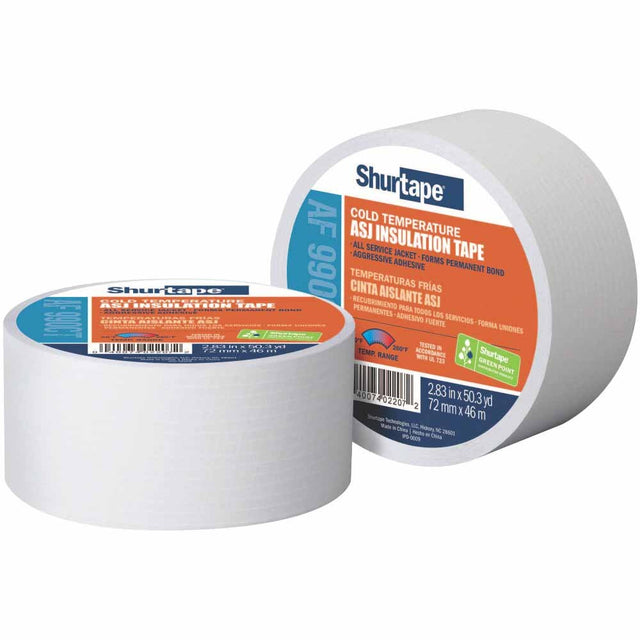 Shurtape 232242 AF 990CT Cold Temperature 3" ASJ Tape, White, 72mm x 46m