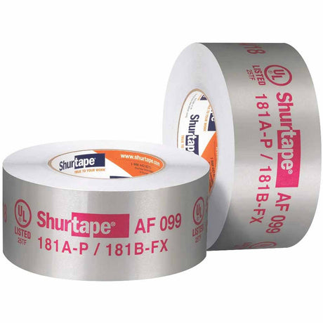 Shurtape 232622 AF 099 UL 181A-P/B-FX Listed/Printed Aluminum Foil Tape - 2-1/2"W X 55ML - 3.0" Core