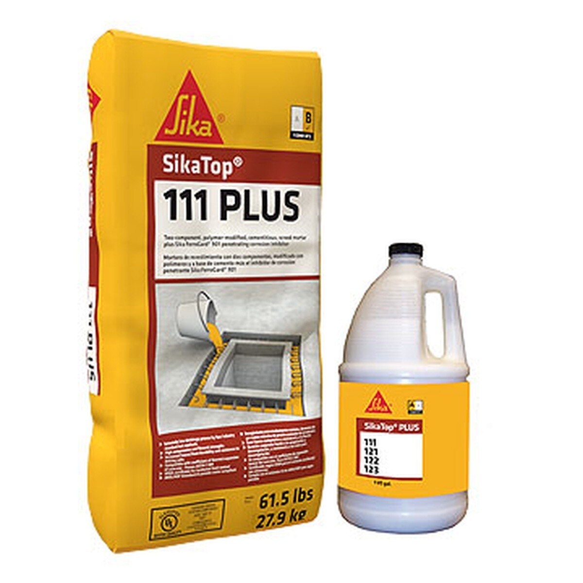 Sika 123+ 2-Component Polymer-Modified Repair Mortar Kit (2 Pcs)