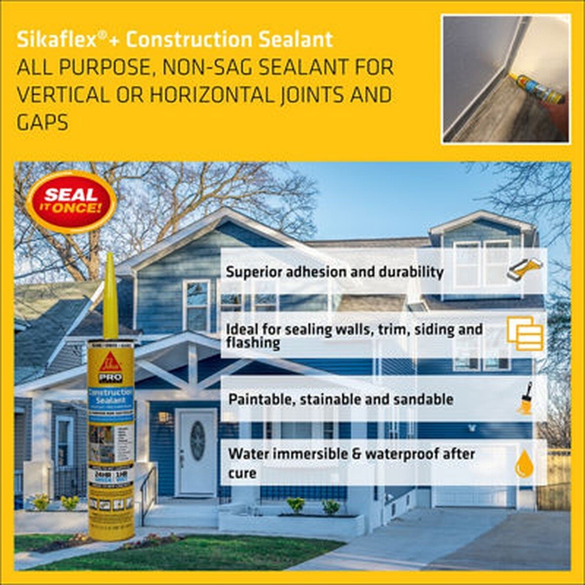 Sika 15LM GRAY 10 oz Gray Polyurethane Non-Sag Construction Sealant - 2