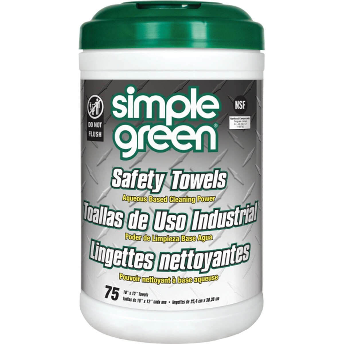 Simple Green 13351 Multi-Purpose Safety Towels 10 in x 12 in for Multi-Surface Cleaning (75 Count)
