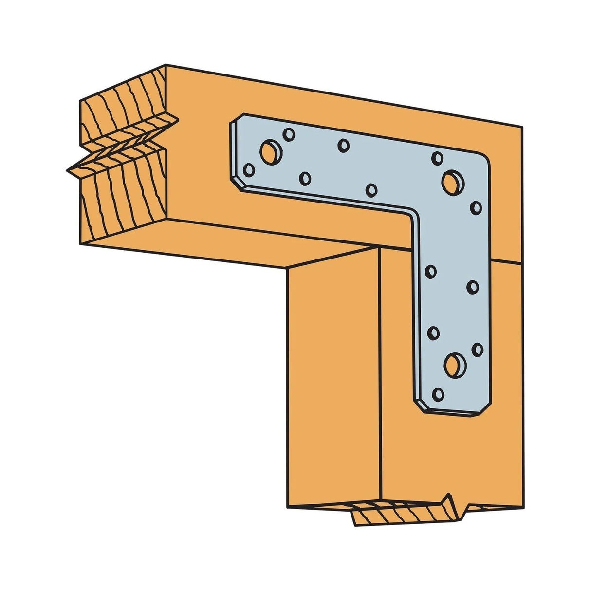 Simpson Strong-Tie 1212L (12" x 12") 14-Gauge Galvanized Heavy L Strap - 2
