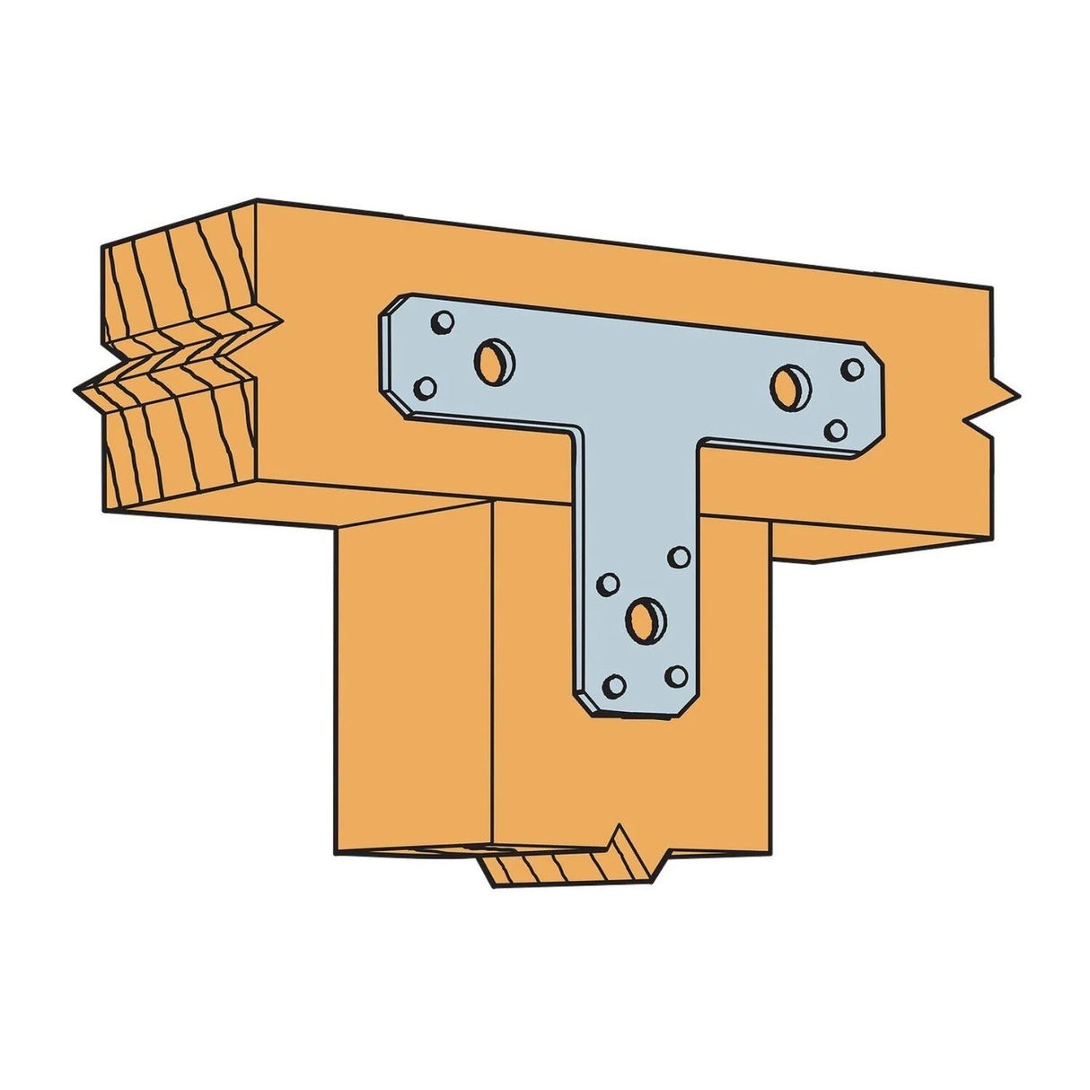 Simpson 1212T Strong-Tie 12" x 12" 14-Gauge Galvanized T Strap - 2