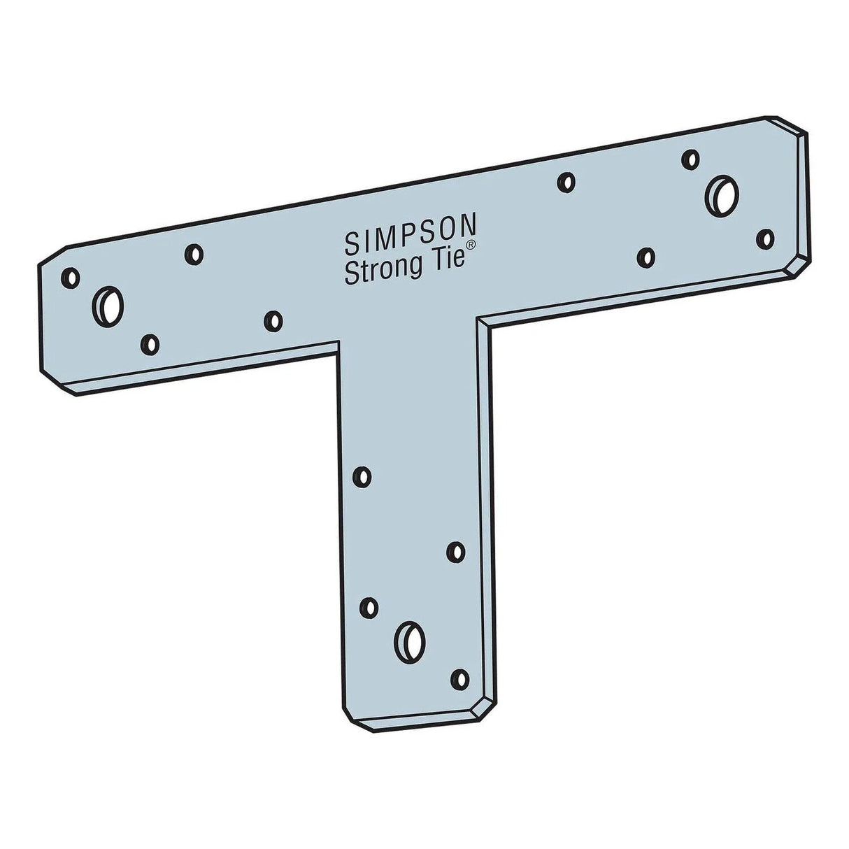 Simpson 128T Strong-Tie 12" x 8" 14-Gauge Galvanized T Strap - 2
