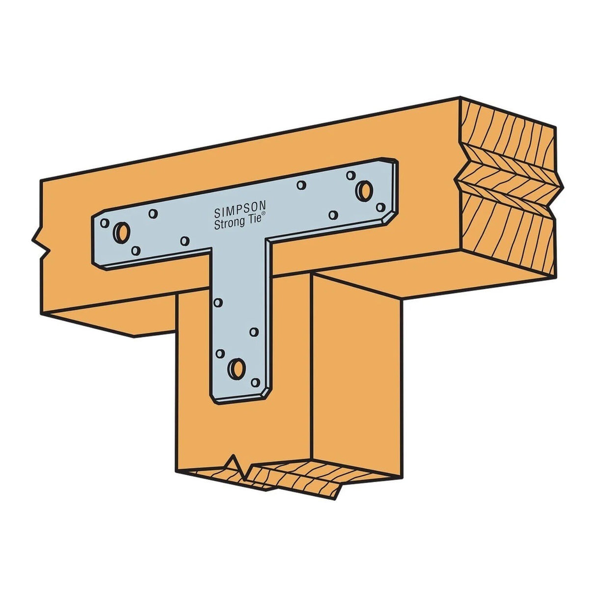 Simpson 128T Strong-Tie 12" x 8" 14-Gauge Galvanized T Strap - 3