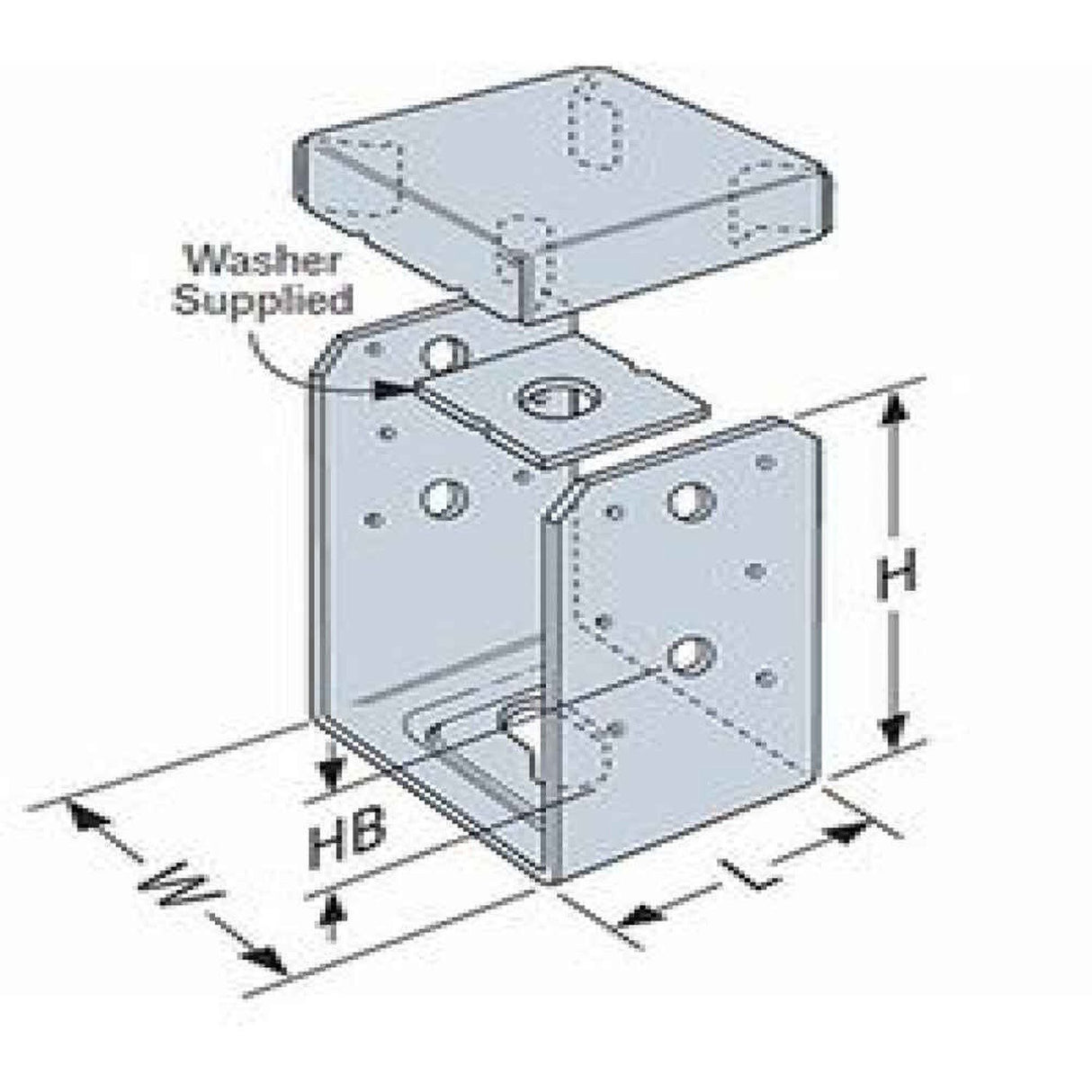 Simpson Strong-Tie ABU66Z (6" x 6") ABU Adjustable Post Base with Uplift - ZMAX Finish - 2