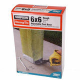 Simpson Strong-Tie ABW66RZ (6" x 6") Adjustable Standoff Post Base for Rough Lumber with ZMAX Coating - 4