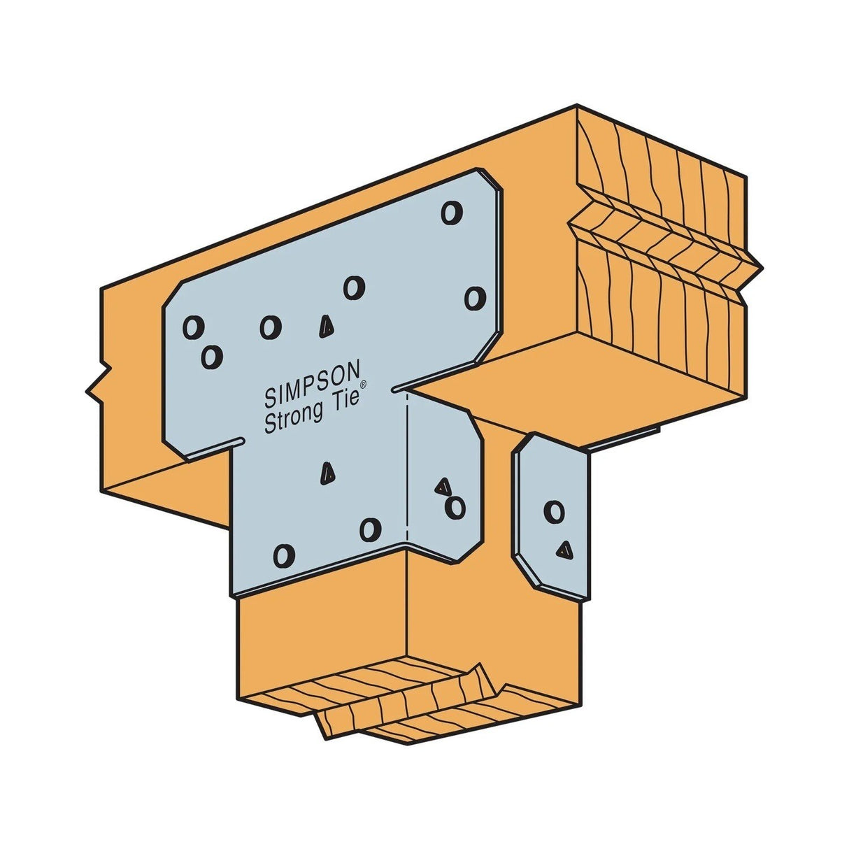 Simpson Strong-Tie AC4Z (3-9/16" x 6-1/2") 18ga AC ZMAX Adjustable Post Cap - 4