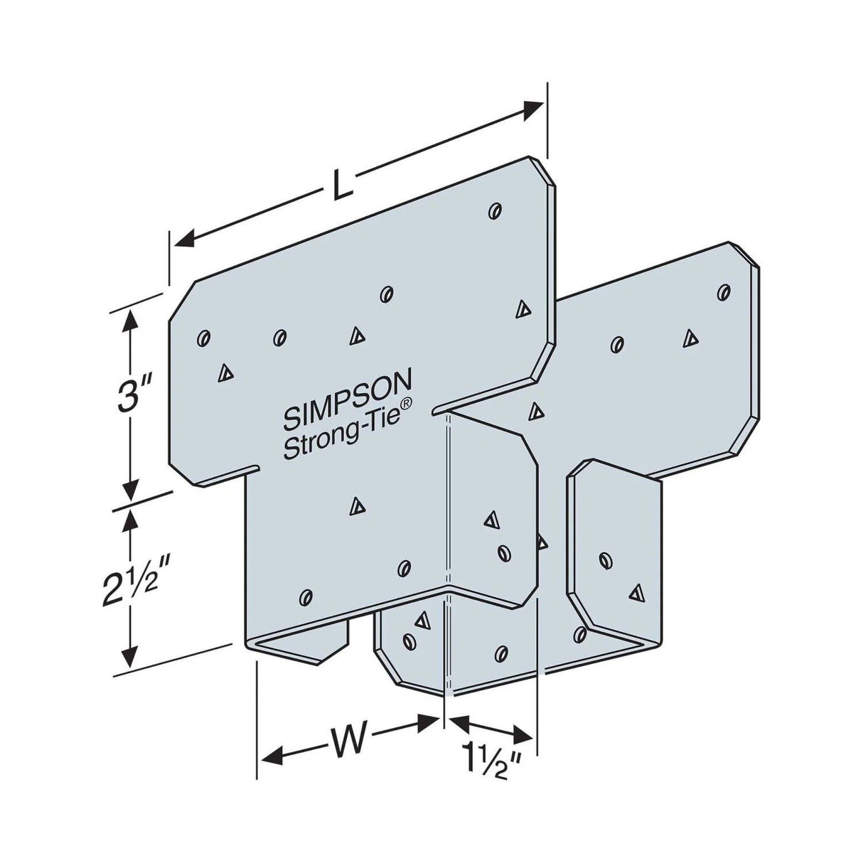 Simpson AC4 Strong-Tie Adjustable Post Cap for 4X Beam - Zinc Galvanized - 2