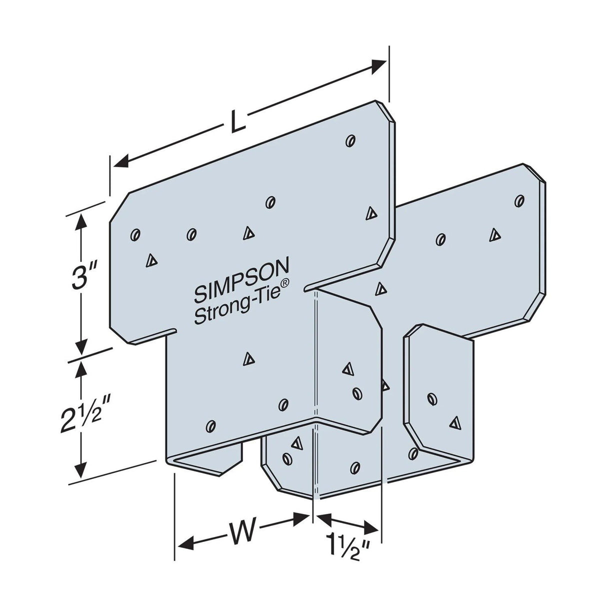 Simpson Strong-Tie AC6Z (5-1/2" x 8-1/2") 18ga AC ZMAX Adjustable Post Cap - 2