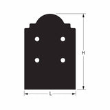 Simpson Strong-Tie APB88DSP (8" x 8") Outdoor Accents Mission Collection ZMAX Black Post Base Side Plate (2 Pack) - 2