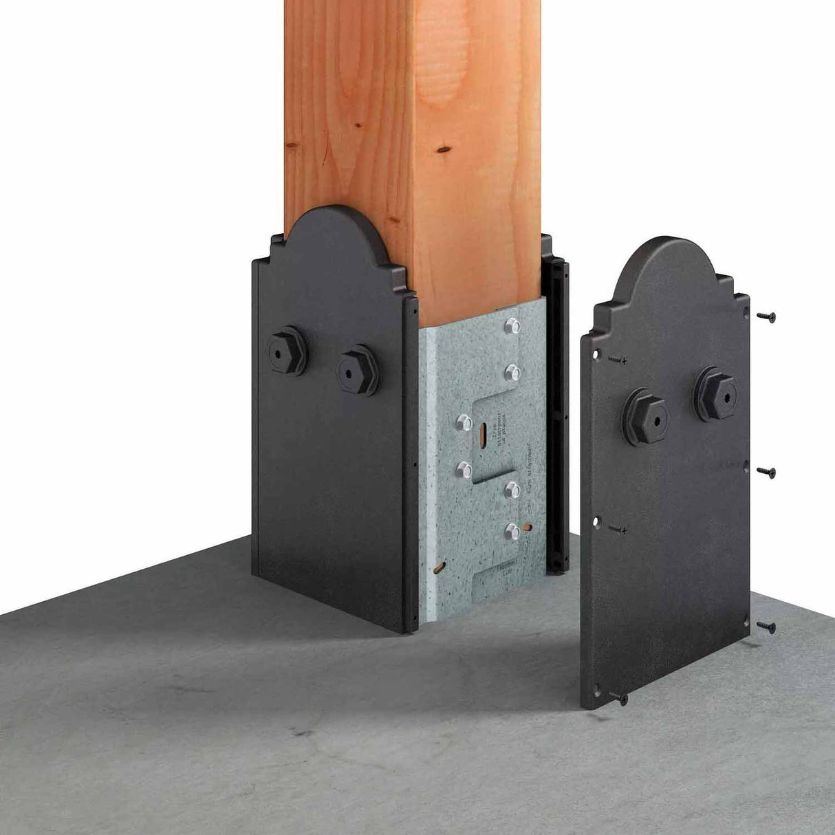 Simpson Strong-Tie APBDW66 (6" x 6") Decorative Post Base Cover - Black Composite Plastic - 3
