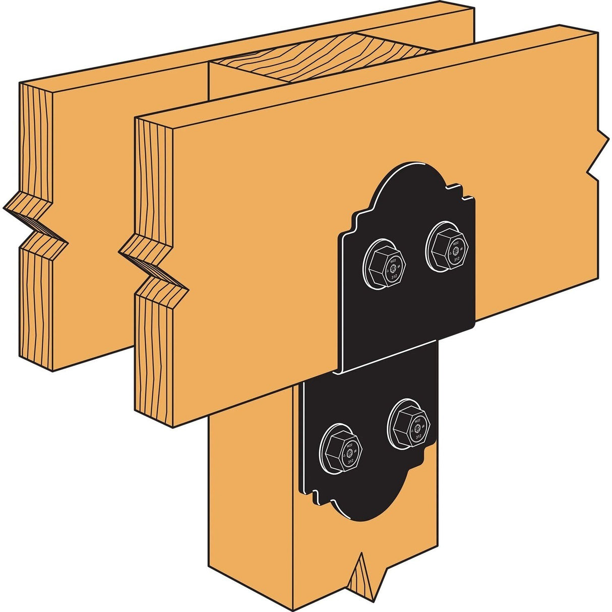 Simpson Strong-Tie APDJT1.75-6 (4" x 9-3/4") 12ga Deck Joist Tie - ZMAX/Black Powder Coated - 2