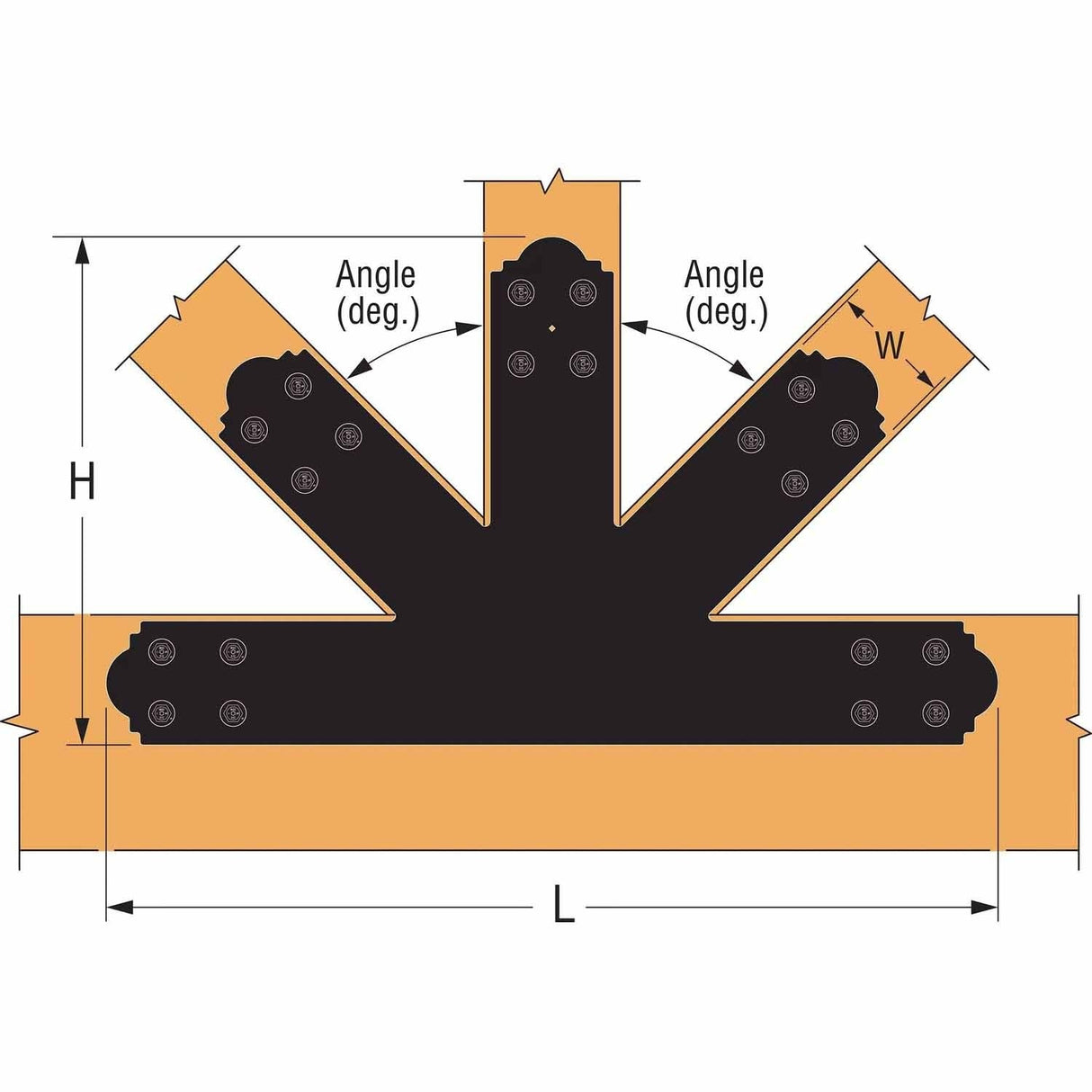 Simpson Strong-Tie APGP1212 (12:12 Pitch) Outdoor Accents Decorative Gable Plate - ZMAX/Black Powder Coated - 3