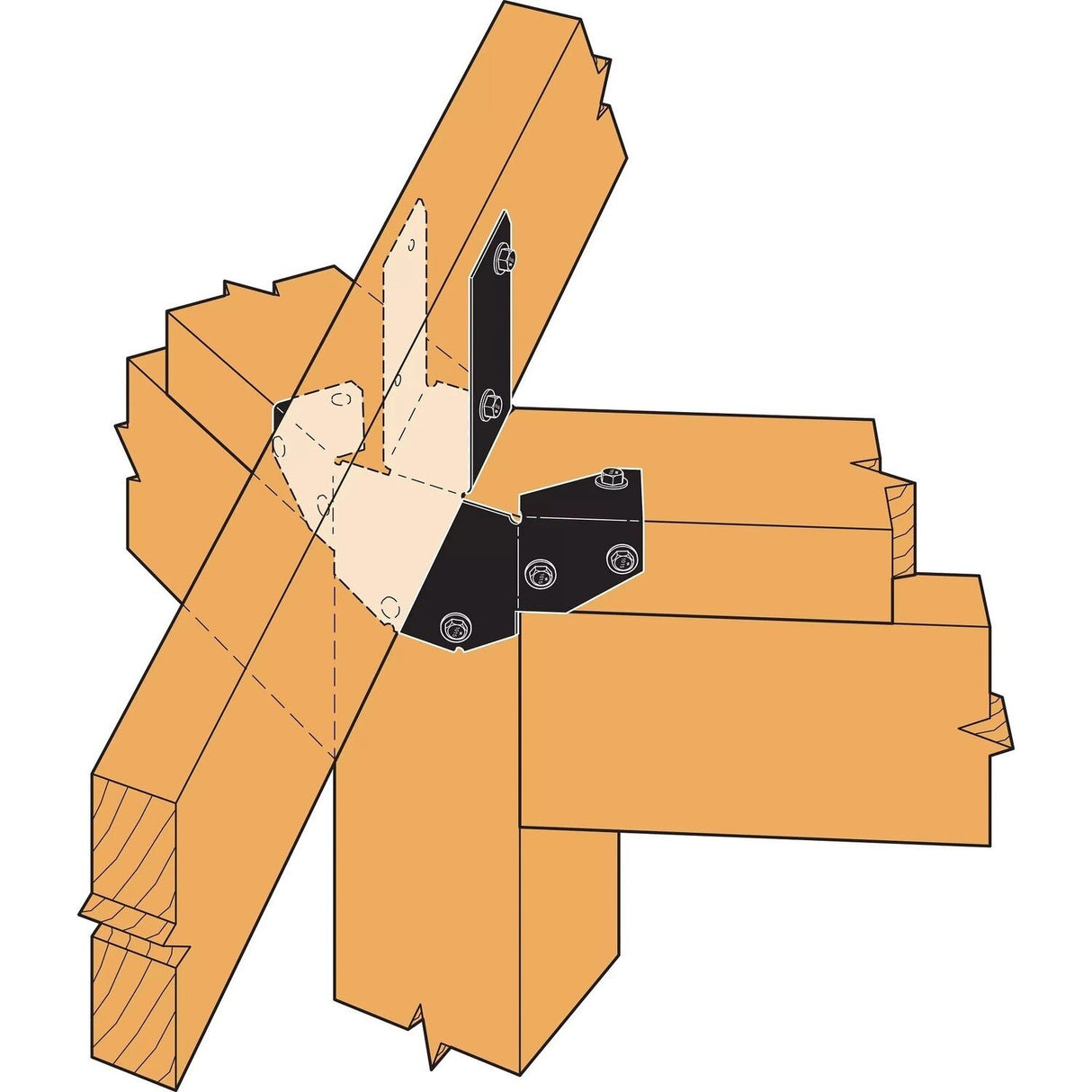 Simpson Strong-Tie APGT2 Outdoor Accents Gazebo Tie for 2x Rafter and Top Plate to Post - 2