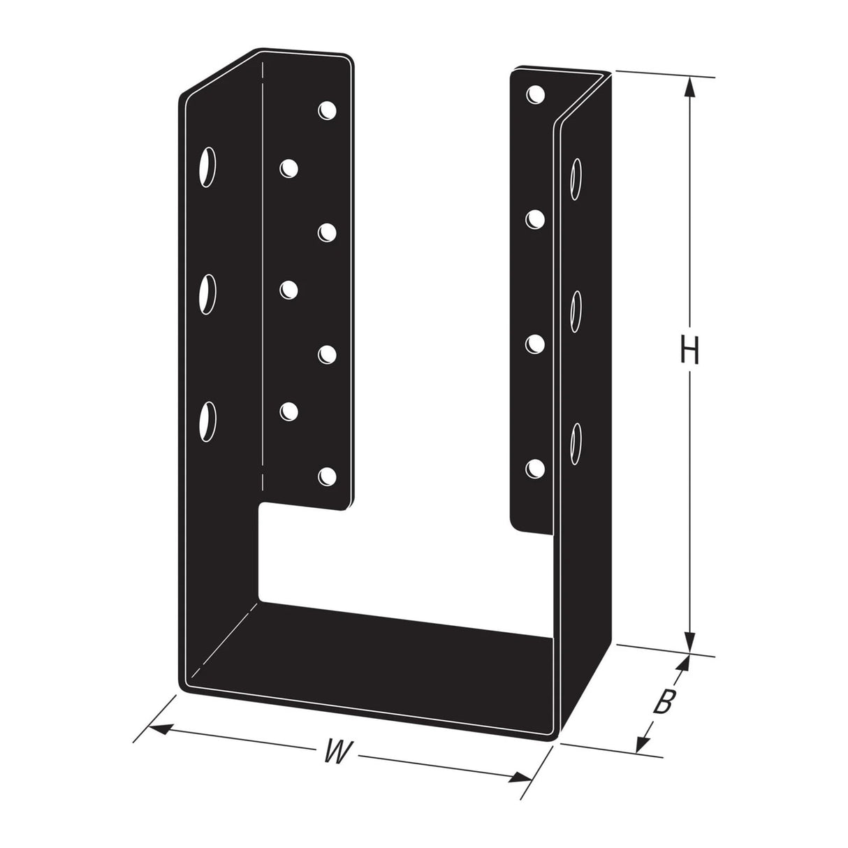 Simpson Strong-Tie APHH610R 8-1/4") 12Ga Concealed-Flange Heavy Joist Hanger for 6x10 Rough - 2