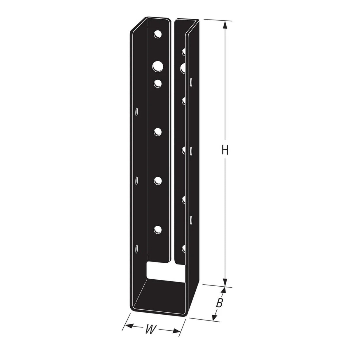 Simpson Strong-Tie APLH1.75-10 (1-3/4 x 10) Outdoor Accents ZMAX Black Light Joist Hanger for Rough Cedar - 2